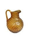 CHEHOMA - Carafe en verre avec pointe diamantée et large poignée - Ambre et fabrication robuste - Pichet à eau ou vase de table de 2 litres - Hauteur : 23 cm - Ambre