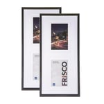 Kenro Box of 2 Frisco Twin Black Photo Frame 6x4 inch / 10x15cm or 7x5 inch / 13x18cm with White Mount Portrait – FRC1015B/2