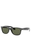 Ray-Ban Rectangle Black Frame Black Len Sunglasses - Grey