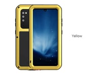 Fantasy Life Love Mei Powerful Case for Samsung Galaxy A41,Shockproof Waterproof Aluminum Metal Silicone Case(Yellow)