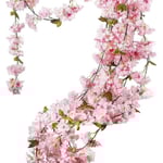 2-pack Konstgjorda Körsbärsblommor Girlang Väggdekoration Körsbärsvinstock Silke Blomstergirlang Blommor Sträng Konstgjorda Blommor Girlang