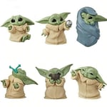 6Pcs Star Wars Yoda Jedi Mandalorian Baby Master Action Figure Model Toy Gift