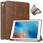 MoKo Case for iPad Pro 9.7 with Apple Pencil Holder - Slim Lightweight Smart Shell Stand Cover Case with Auto Wake / Sleep for Apple iPad Pro 9.7 Inch 2016 Tablet, Brown
