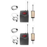 2X  Microphone System, Microphone Set with Headset & Lavalier Lapel Mics7989