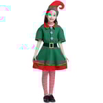 Jultomtens Vuxna Barn Tomtenisse Kostymhjälpare Utklädningskläder Familjefest Cosplay Flicka Girls 9-11 Years