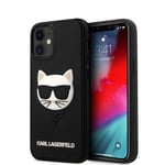Karl Lagerfeld KLHCP12SCH3DBK 3D Rubber Choupette Case for iPhone 12 Mini 5.4 Inches Black Hard Case