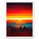 Modern Abstract Sunrise Los Angeles City Art Print Framed Poster Wall Decor 12x16 inch