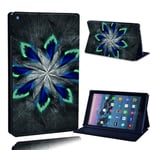 FINDING CASE Fit Amazon Fire HD 10 (5th gen 2015) alexa Leather Cover - PU Flip Leather Smart Lightweight Shell Stand Cover Case for Fire HD 10 (5th gen 2015) alexa (peacock tail feather)