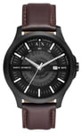 Armani Exchange AX2446 Men's | Black Dial | Brown Leather Watch