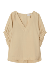 Dagmar ROUCHED V-NECK TOP Beige