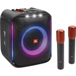 JBL PartyBox Encore 100W Wireless Portable Party Speaker with 2x digital microphones - IPX4 splashproof, Mic + Aux + USB + Bluetooth inputs, up to 10 hours of playback