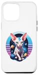 Coque pour iPhone 14 Pro Max Chat Sphynx sans poils volant dans l'espace Animal amoureux
