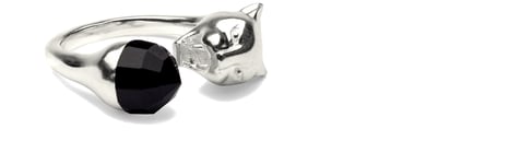 SYSTER P Panthera Ring Silver Black Unisex