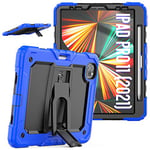 iPad Pro 11 Case 2022/2021/2020/2018, Heavy Duty Protective Case for iPad Pro 11 with Screen Protector Pencil Holder Hand Strap