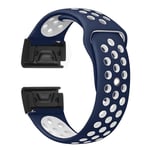Garmin Fenix 5 / Forerunner 935 22mm tvåfärgat klockband av silikon - Blå / Vit