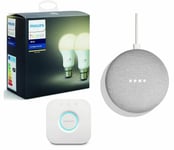 Philips Hue White B22 Starter Kit and Google Home Mini Speaker Full Home Control