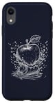 Coque pour iPhone XR Apple Fruit Minimalist Line Art Phone Cover Blue