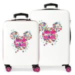 Disney Minnie Sunny Day Pink Luggage Set 55/68 cm Rigid ABS Combination Lock 104 Litre 4 Double Wheels Hand Luggage