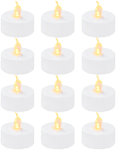Bambu Lab LED Flame Tea Light Candle Set Warm Yellow - 12 st.