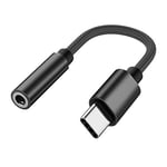 PADCR Adaptateur de Casque USB C, USB-C vers Jack 3,5 mm, Universel, Noir