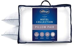 Silentnight Hotel Collection Luxury Piped Pillow Pair Hollowfibre White 74 X 48