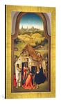 'Encadré Image de Hieronymus Bosch "L'adoration des rois – Moyen Tableau du triptychons de Epiphanie, Impression d'art dans le cadre de haute qualité Photos fait main, 40 x 60 cm, Doré Raya