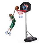 Nologo Youth Portable Basketball Hoop System Stand - Indoor/Outdoor Basketball Door Goal Height Adjustable, In-Ground Base with Wheels BTZHY