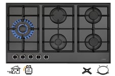 Phoenix PG-901LT Gas Hob Gas Cooker 5 Lamps Glass Autark Propane/Gas, H-Gas