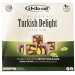 Handmade Ikbal Original Turkish Delight 350g Nut Selection Halal, Kosher, Glucose-Free, Vegan (Double Pistachio)