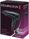 Remington Hair Dryer Power Dry Lightweight Professional Dryer Travel D3010 Black