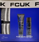 FCUK Urban Body spray 200ML+Hair & Body Wash 250ML+Socks (3Pcs Gift Set For Him)