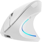 souris verticale de la souris ergonomique H1 2.4G USB sans fil rechargeable 2400DPI Gaming Mouse Avec RGB lumière blanche A205