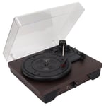BT Record Player Vintage 3 Speed Built In Speaker Wireless Vinyl Turntable W HEN