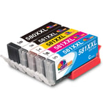 Clorisun 580XXL CLI 581 XXL Ink Cartridges for Canon PGI-580XXL CLI-581XXL PGI-580 CLI-581 XL for Canon PIXMA TS705 TR8550 TS6350 TS6250 TR7550 TS9550 TS6151 TS6150 TS 705 TS9551C TR 8550(5 Pack)