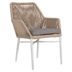 Atleve Alma karmstol aluminium creme och konstrotting beige B62 cm