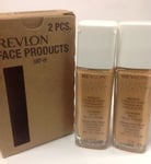 2 x Revlon Nearly Naked Liquid Makeup Foundation Broad S SPF20 #200 Warm Beige