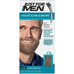 Just For Men Peinture pour barbe et moustache de couleur marron clair, élimine les cheveux gris et donne un aspect plus épais et plus complet, M25