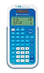 Texas Instruments TI-34 MV School Calculator (Multi View, 4 Line Display, Solar and Battery Operated) Blue/White