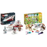 LEGO 75333 Star Wars Obi-Wan Kenobi’s Jedi Starfighter, Buildable Toy with Taun We Minifigure, Droid Figure and Lightsaber, Attack of the Clones Set & 31137 Creator 3 in 1 Adorable Dogs Set