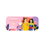 Lip Smacker Disney Princess Adventure Color Tin, Coffret Cadeau de Maquillage avec Gloss et Crèmes Scintillantes pour un Look de Princesse, Applicateur Inclus