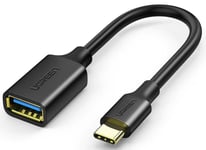 USB-C OTG adapter - USB-C han / USB-A 3.0 hun - Sort