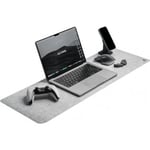 Deltahub Minimalistisk Skrivbordsunderlägg - musmatta, 30 x 90 cm, ljusgrå
