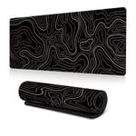 Gaming musmatta Stort tangentbord underlägg 30*60cm terräng musmatta Svart och vit tangentbord musmatta med halkfri gummibas, utökad bordsplatta