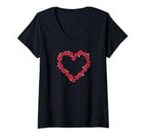 Womens Coquette Heart Valentines Day Roses Symbol of Love V-Neck T-Shirt