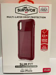 Genuine Griffin iPhone X / Xs Survivor Strong Protective Tough Case Cover - Red