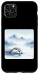 Coque pour iPhone 11 Pro Max Loutre endormie flottant sur une rivière calme, collines brumeuses. Sommeil