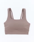NIKE W ZENVY MEDIUM-SUPPORT PADDED LONGLINE SPORTS BRA MINK BROWN/WHITE Dam MINK BROWN/WHITE