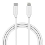 Smartline (3A/15W) USB-C till Lightning Cable 2 m. - Vit