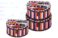 Premier Housewares 2402677 London Collection Ensemble de 3 Boîtes de Rangement en MDF/Tissu