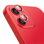 Härdat Glas Linsskydd Aluminium iPhone 12/12 Mini röd